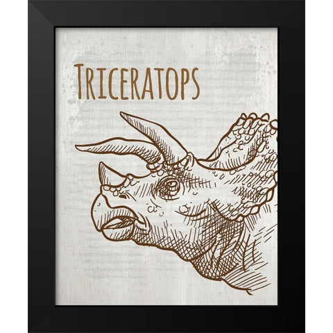 Dinosaur 3 Black Modern Wood Framed Art Print by Kimberly, Allen