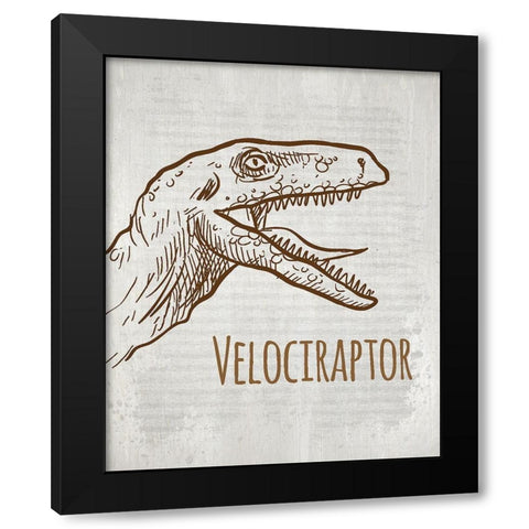 Dinosaur 4 Black Modern Wood Framed Art Print by Kimberly, Allen