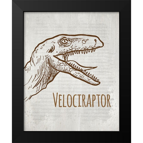 Dinosaur 4 Black Modern Wood Framed Art Print by Kimberly, Allen