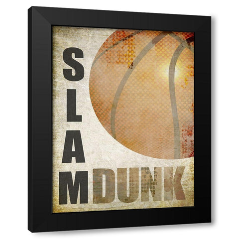 Slam Dunk Black Modern Wood Framed Art Print with Double Matting by Kimberly, Allen