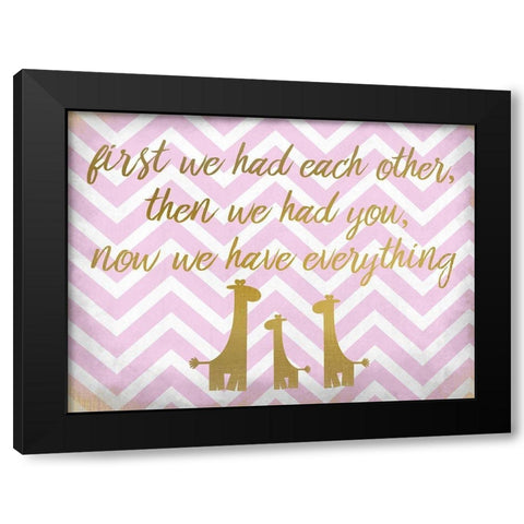 Everything Girl Giraffe Black Modern Wood Framed Art Print with Double Matting by Kimberly, Allen