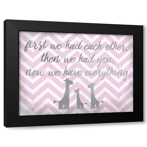 Everything Girl Giraffe Silver Black Modern Wood Framed Art Print by Kimberly, Allen