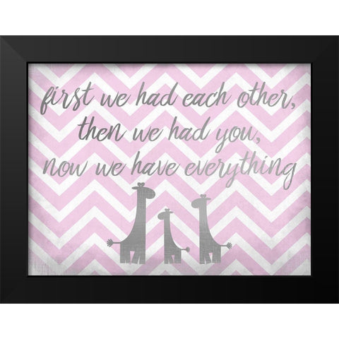 Everything Girl Giraffe Silver Black Modern Wood Framed Art Print by Kimberly, Allen