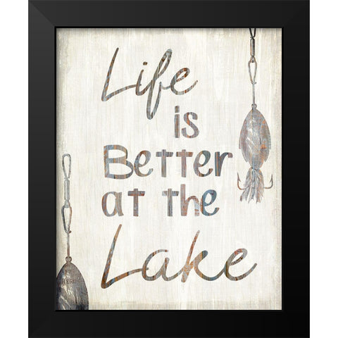 Life is Better Black Modern Wood Framed Art Print by Kimberly, Allen