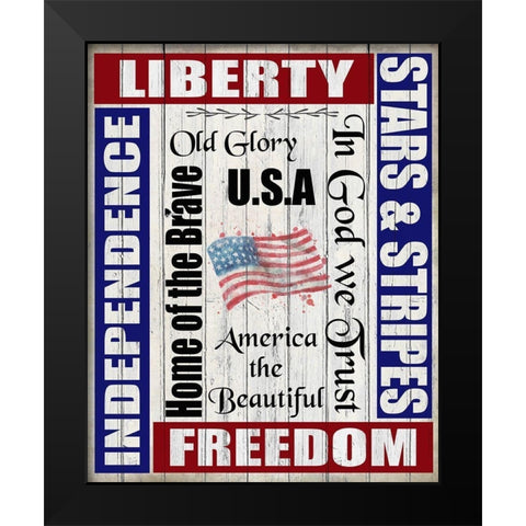 Freedom Black Modern Wood Framed Art Print by Kimberly, Allen