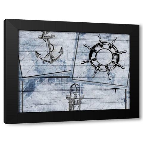 Nautical Day Black Modern Wood Framed Art Print with Double Matting by Kimberly, Allen