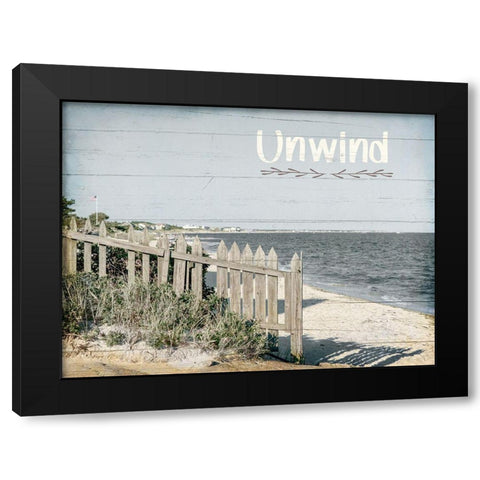 Unwind Black Modern Wood Framed Art Print by Kimberly, Allen