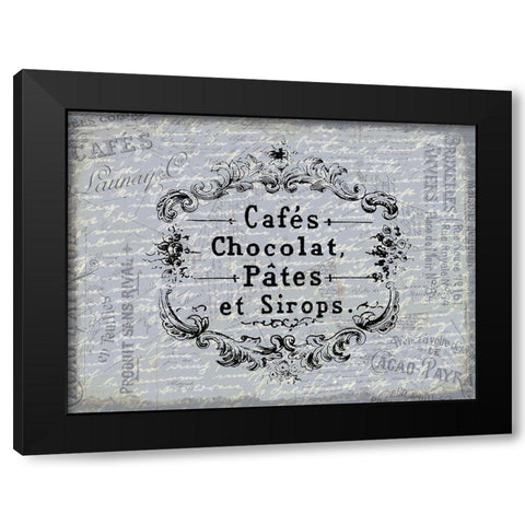 Cafe Chocolat Black Modern Wood Framed Art Print by Kimberly, Allen