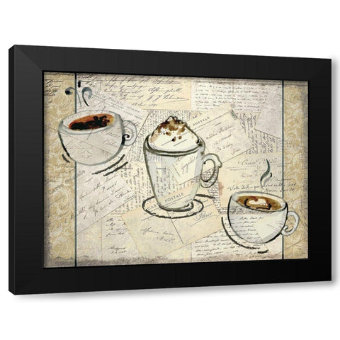 Coffee Time Black Modern Wood Framed Art Print by Kimberly, Allen