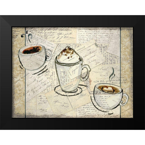 Coffee Time Black Modern Wood Framed Art Print by Kimberly, Allen
