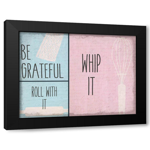 Whip It Black Modern Wood Framed Art Print with Double Matting by Kimberly, Allen