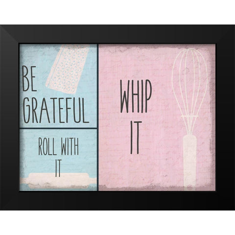 Whip It Black Modern Wood Framed Art Print by Kimberly, Allen