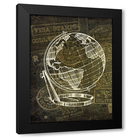 Wanderlust 4 Black Modern Wood Framed Art Print with Double Matting by Kimberly, Allen