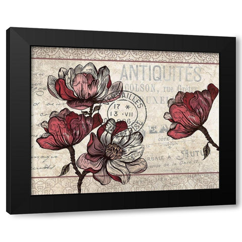Magnolia Series 2 Black Modern Wood Framed Art Print by Kimberly, Allen
