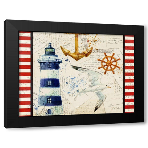 Anchors Away Black Modern Wood Framed Art Print by Kimberly, Allen