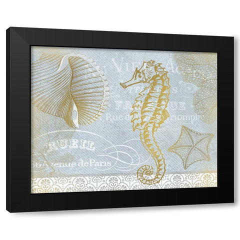 Azure Coastal Calm Series 1 Black Modern Wood Framed Art Print by Kimberly, Allen