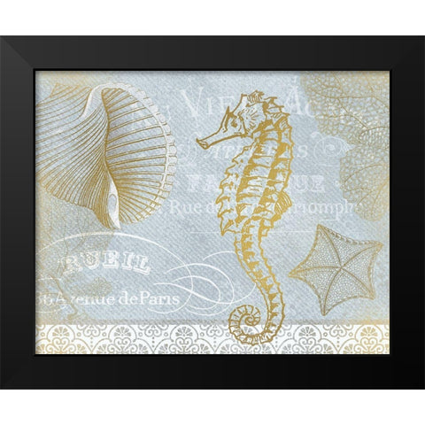 Azure Coastal Calm Series 1 Black Modern Wood Framed Art Print by Kimberly, Allen