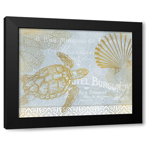 Azure Coastal Calm Series 2 Black Modern Wood Framed Art Print by Kimberly, Allen