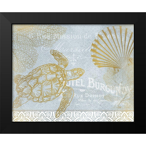 Azure Coastal Calm Series 2 Black Modern Wood Framed Art Print by Kimberly, Allen
