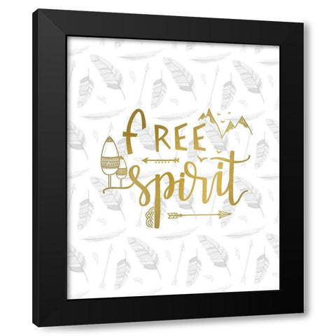 Feathered Spirit Black Modern Wood Framed Art Print by Kimberly, Allen
