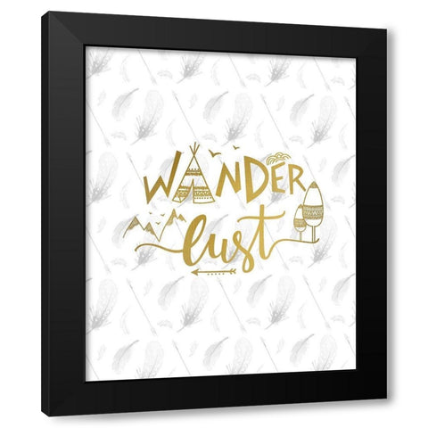 Feathered Wander Black Modern Wood Framed Art Print with Double Matting by Kimberly, Allen