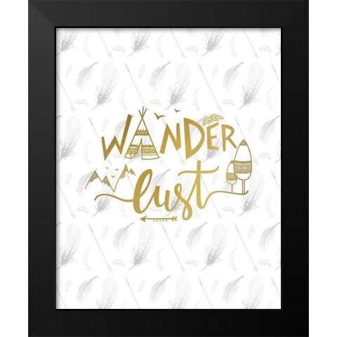 Feathered Wander Black Modern Wood Framed Art Print by Kimberly, Allen