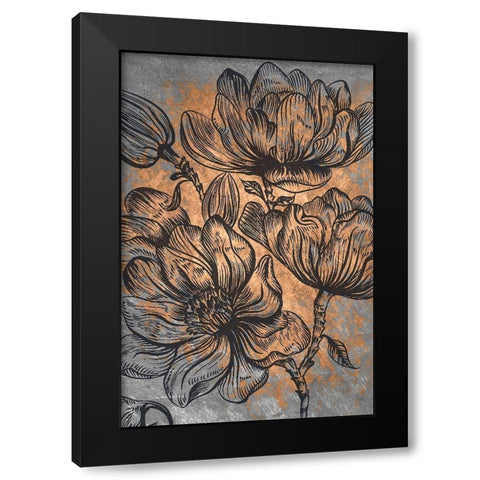 Magnolia Blossoms Black Modern Wood Framed Art Print by Kimberly, Allen