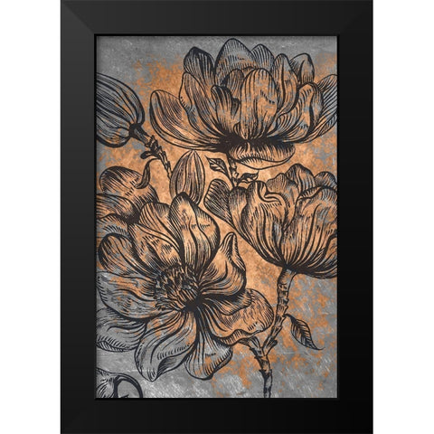 Magnolia Blossoms Black Modern Wood Framed Art Print by Kimberly, Allen