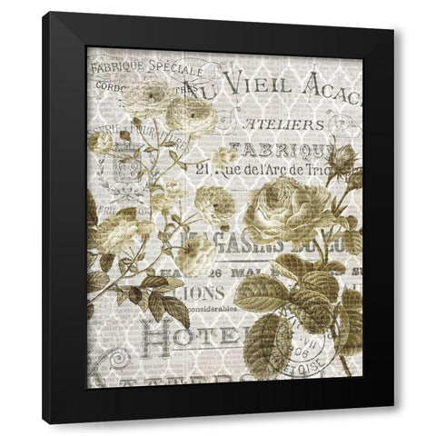 Paris Script Series 5 Black Modern Wood Framed Art Print by Kimberly, Allen