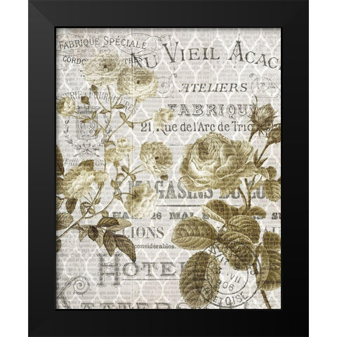 Paris Script Series 5 Black Modern Wood Framed Art Print by Kimberly, Allen