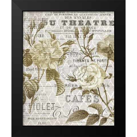Paris Script Series 6  Black Modern Wood Framed Art Print by Kimberly, Allen