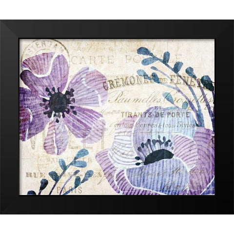 Soft Floral Purple 3 Black Modern Wood Framed Art Print by Kimberly, Allen