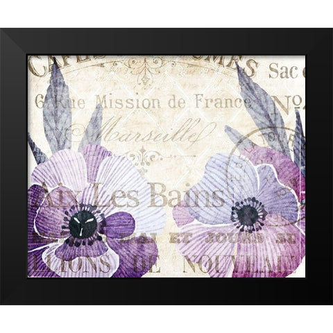 Soft Floral Purple 4 Black Modern Wood Framed Art Print by Kimberly, Allen