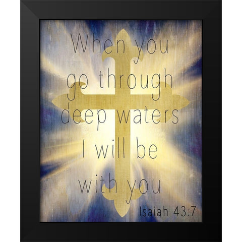 Deep Waters Black Modern Wood Framed Art Print by Kimberly, Allen