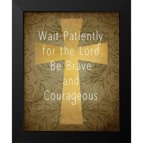 Psalm Cross 1 Black Modern Wood Framed Art Print by Kimberly, Allen