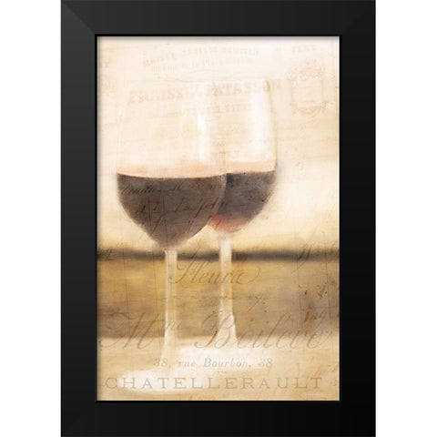 Wine Glasses Black Modern Wood Framed Art Print by Kimberly, Allen