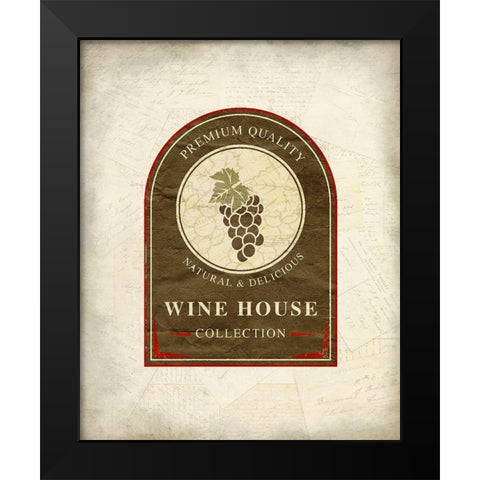 Wine House 1 Black Modern Wood Framed Art Print by Kimberly, Allen