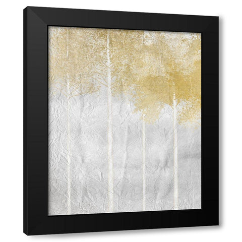 Golden Trees 2 Black Modern Wood Framed Art Print by Kimberly, Allen