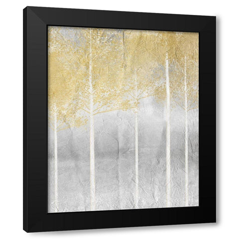 Golden Trees 3 Black Modern Wood Framed Art Print by Kimberly, Allen