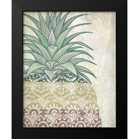 Tri Color Pineapples 1 Black Modern Wood Framed Art Print by Kimberly, Allen