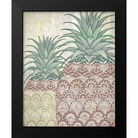 Tri Color Pineapples 2 Black Modern Wood Framed Art Print by Kimberly, Allen