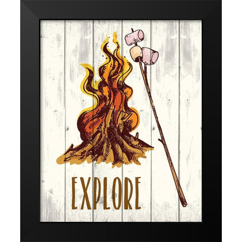 Campfire Explorer 1 Black Modern Wood Framed Art Print by Kimberly, Allen