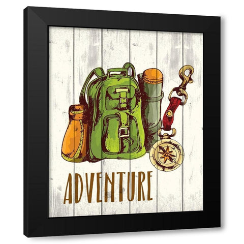 Campfire Explorer 3 Black Modern Wood Framed Art Print with Double Matting by Kimberly, Allen