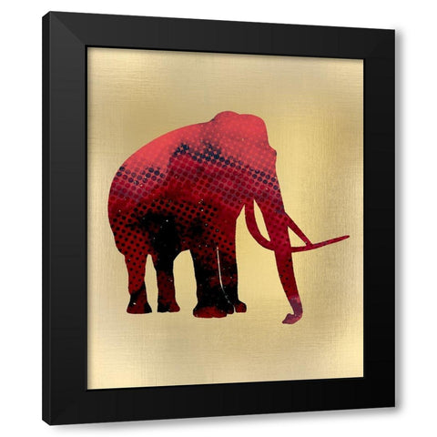 Red on Gold 1 Black Modern Wood Framed Art Print by Kimberly, Allen