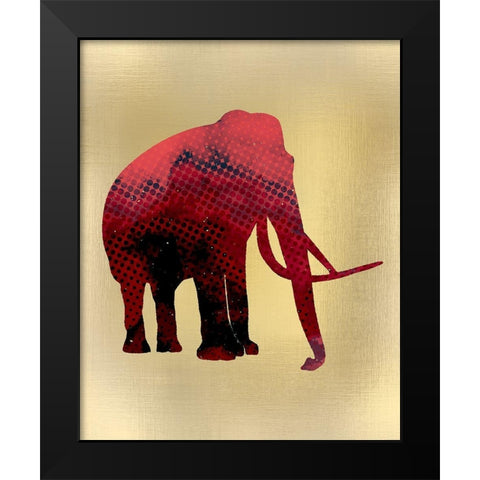Red on Gold 1 Black Modern Wood Framed Art Print by Kimberly, Allen