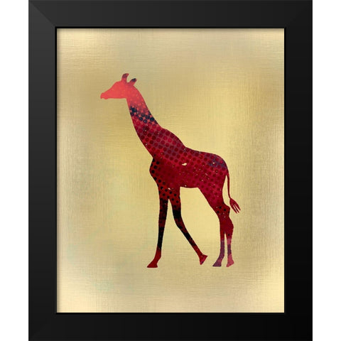 Red on Gold 2 Black Modern Wood Framed Art Print by Kimberly, Allen