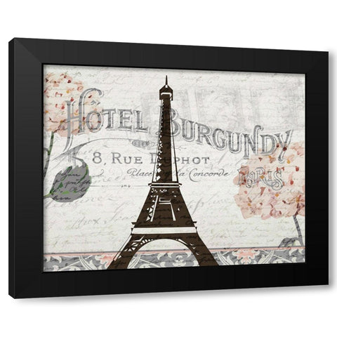 Hydrangea Paris Grey 3 Black Modern Wood Framed Art Print with Double Matting by Kimberly, Allen