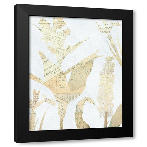 Postale Floral 1 Black Modern Wood Framed Art Print with Double Matting by Kimberly, Allen
