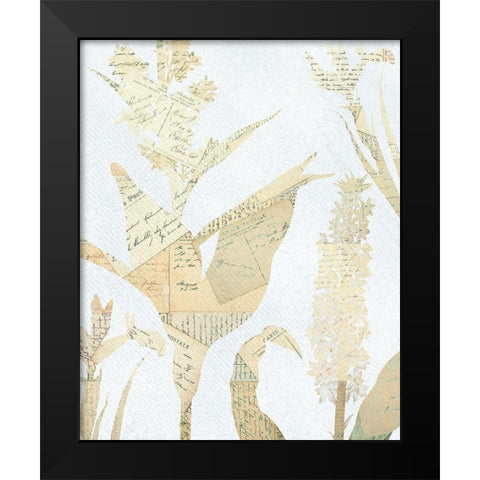 Postale Floral 1 Black Modern Wood Framed Art Print by Kimberly, Allen