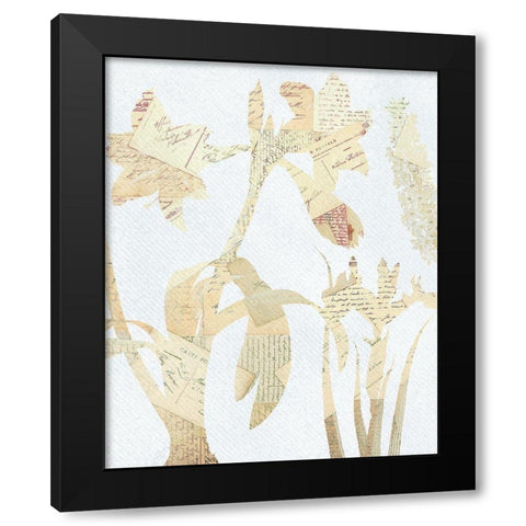 Postale Floral 2 Black Modern Wood Framed Art Print with Double Matting by Kimberly, Allen